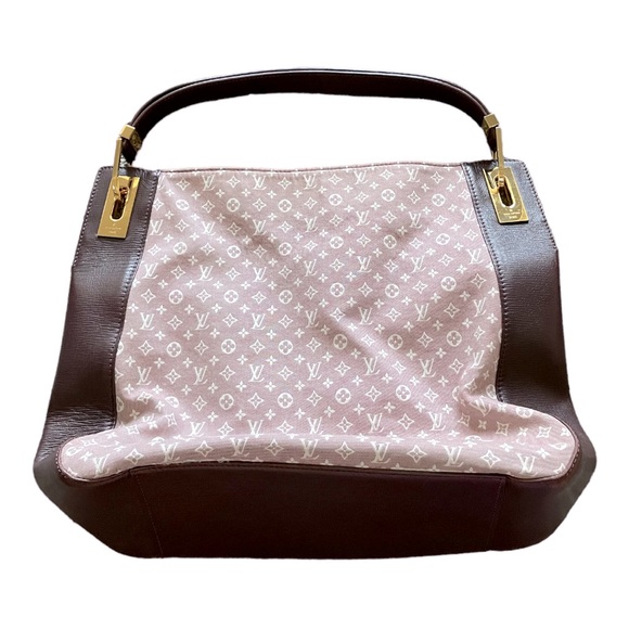 Louis Vuitton Handbags - Authentic RARE Vintage Louis Vuitton purse leather trim gold pink/white bucket